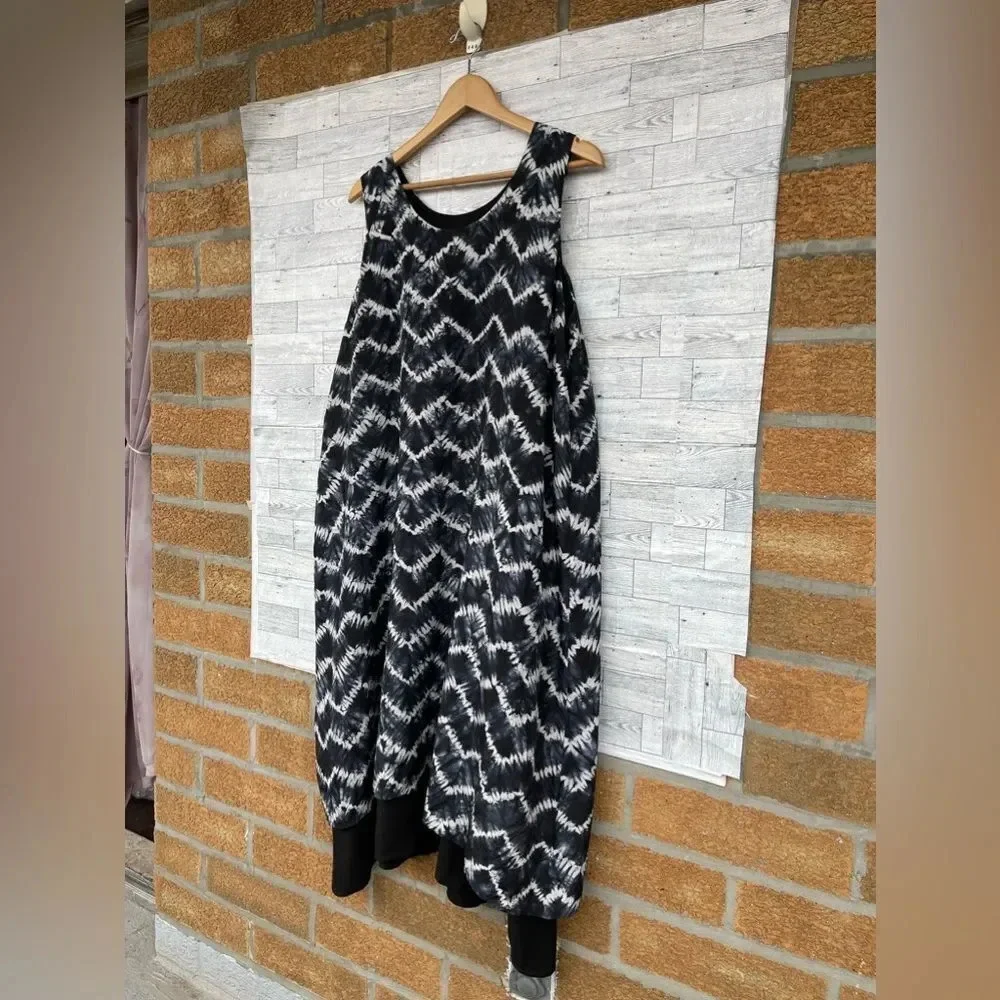 Eskandar CHEVRON Shibori Silk Double Layer Pinny Dress Size 1 /10/12 - Picture 3 of 11